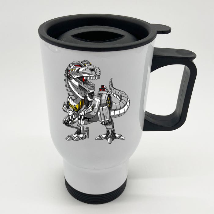 Trex Dinosaur Robot Futuristic Monster Front & Back Stainless Steel Travel Mug