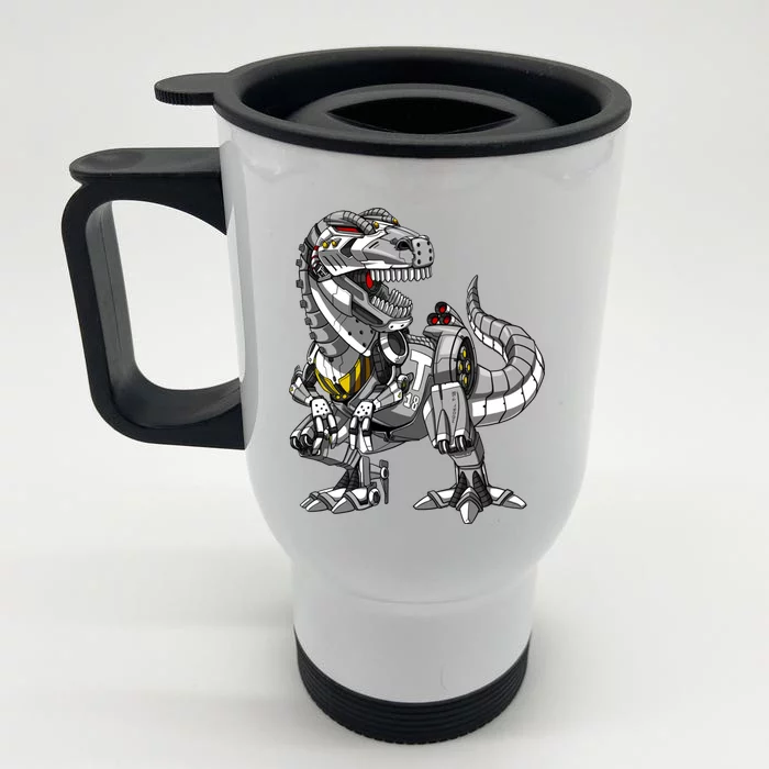 Trex Dinosaur Robot Futuristic Monster Front & Back Stainless Steel Travel Mug