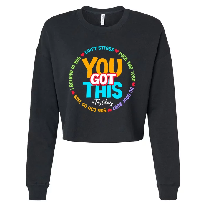 Test Day Rock The Test Teacher Testing Day You Got This Cropped Pullover Crew