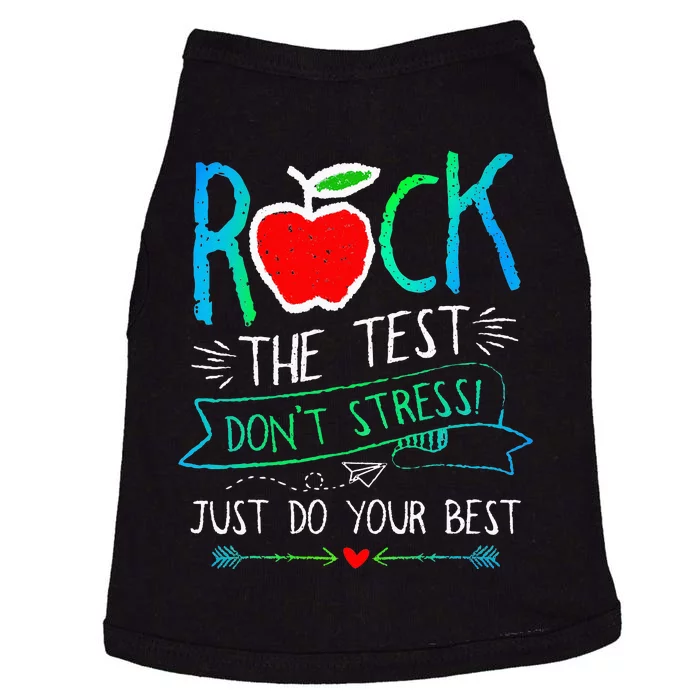 Test Day Rock The Test Teacher Testing Day Rainbow Teacher Doggie Tank