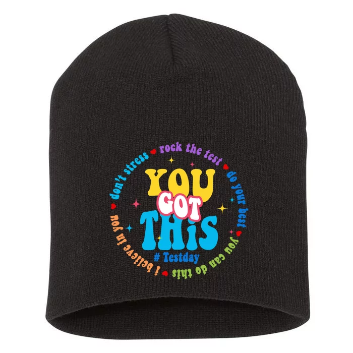 Test Day Rock The Test Teacher Testing Day You Got This Short Acrylic Beanie