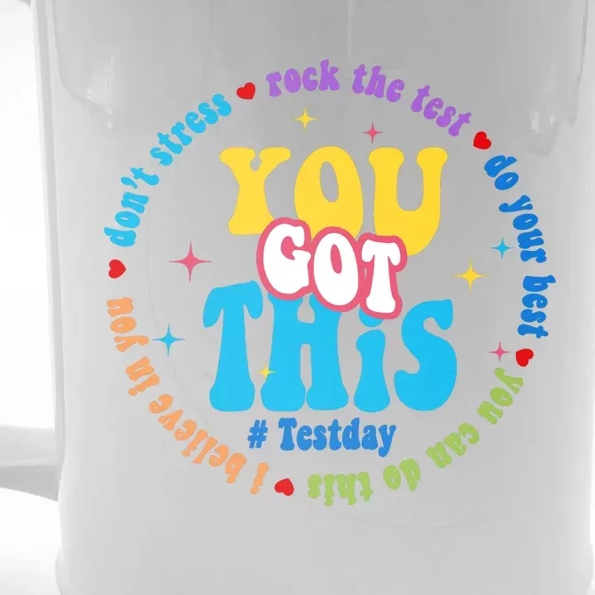 Test Day Rock The Test Teacher Testing Day You Got This Front & Back Beer Stein