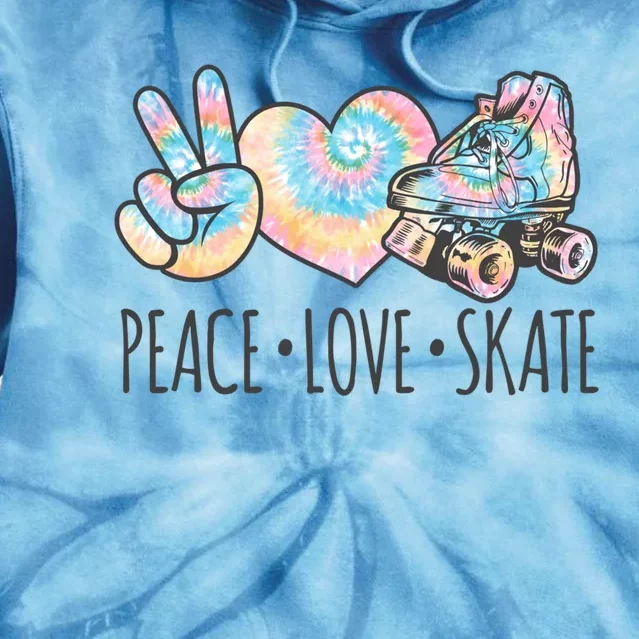 Tie Dye Roller Skating For Teen Peace Love Skate Gift Tie Dye Hoodie