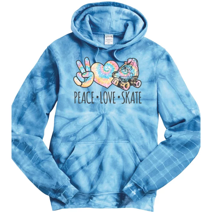 Tie Dye Roller Skating For Teen Peace Love Skate Gift Tie Dye Hoodie