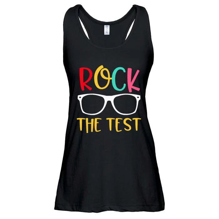 Test Day Rock The Test Teacher Testing Day Funny Teacher Ladies Essential Flowy Tank