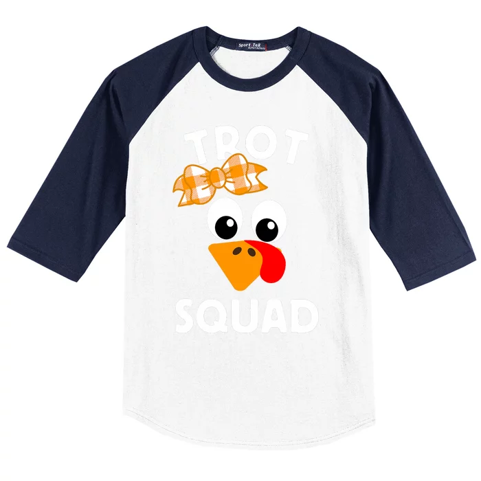 Thanksgiving Day Running Turkey Trot Squad Baseball Sleeve Shirt