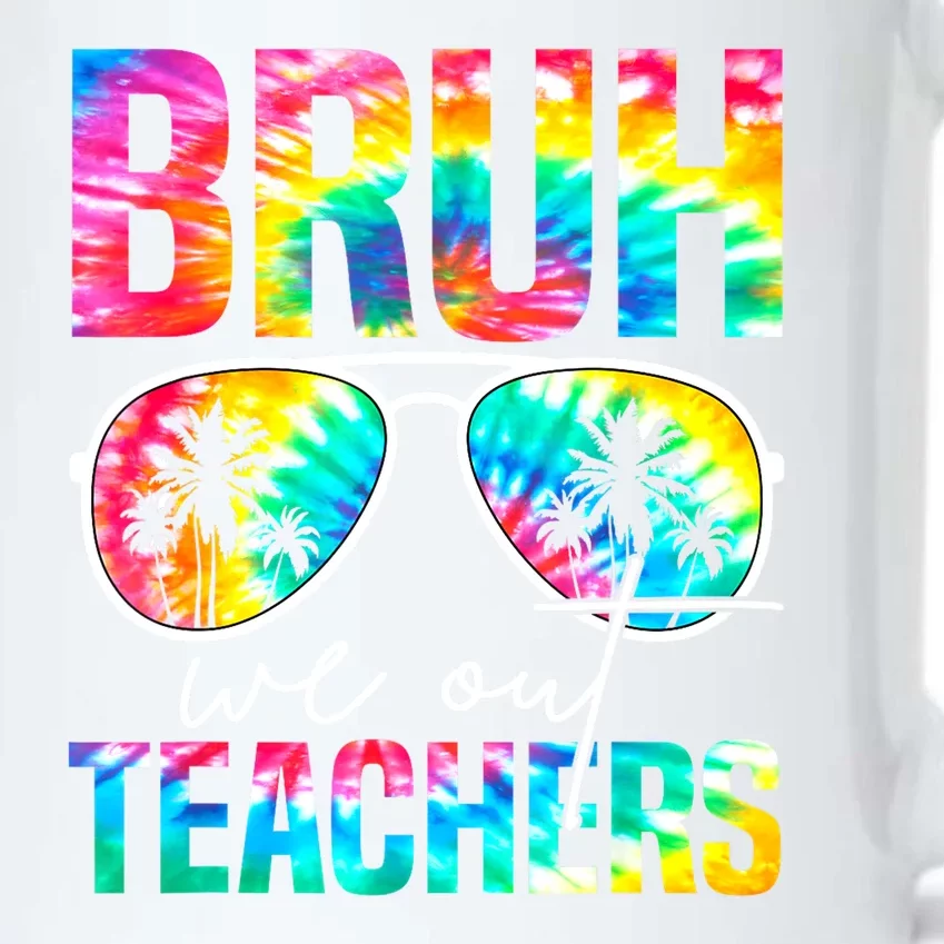 Tie Dye Retro Bruh We Out Teachers Happy Last Day Of School Gift Black Color Changing Mug