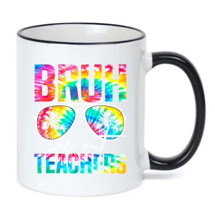 Tie Dye Retro Bruh We Out Teachers Happy Last Day Of School Gift Black Color Changing Mug