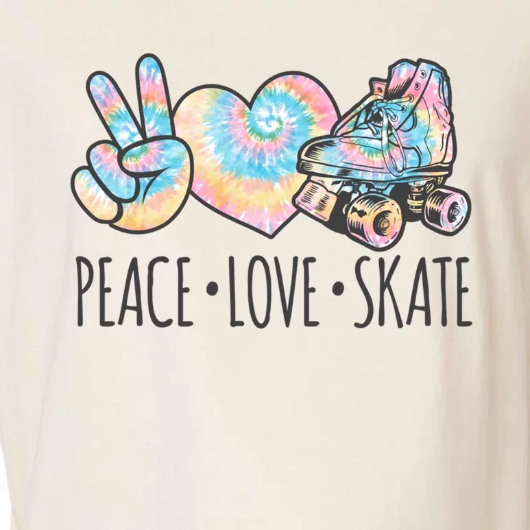 Tie Dye Roller Skating For Teen Girls Peace Love Skate Gift Garment-Dyed Women's Muscle Tee