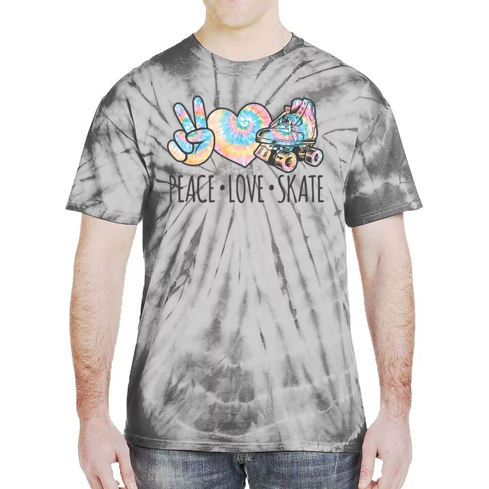 Tie Dye Roller Skating For Teen Girls Peace Love Skate Gift Tie-Dye T-Shirt