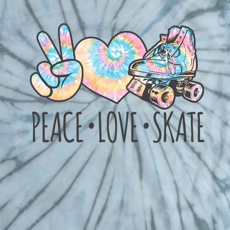 Tie Dye Roller Skating For Teen Girls Peace Love Skate Gift Tie-Dye T-Shirt