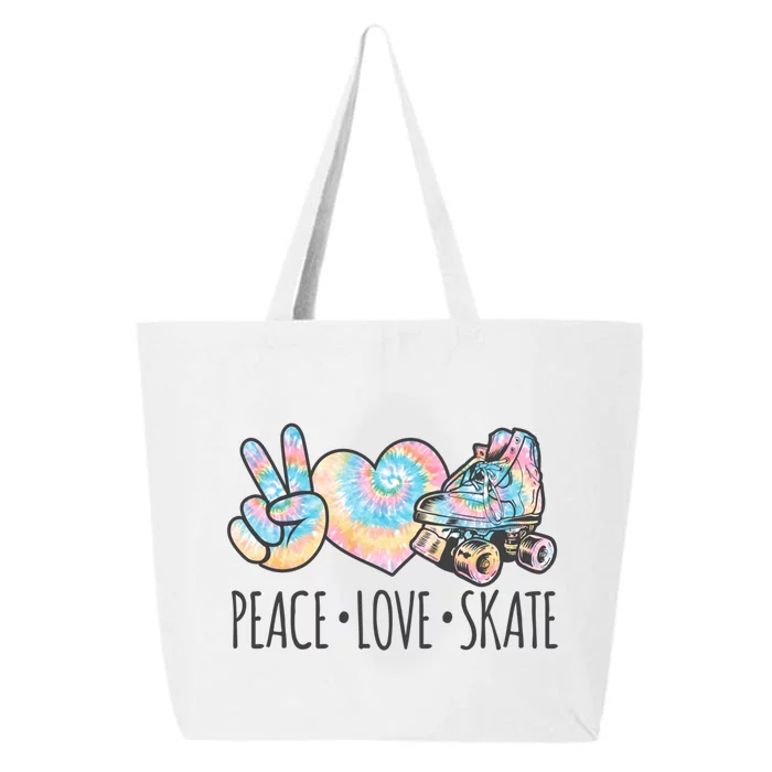 Tie Dye Roller Skating For Teen Girls Peace Love Skate Gift 25L Jumbo Tote