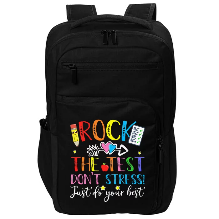 Test Day Rock The Test Teacher Testing Day Impact Tech Backpack