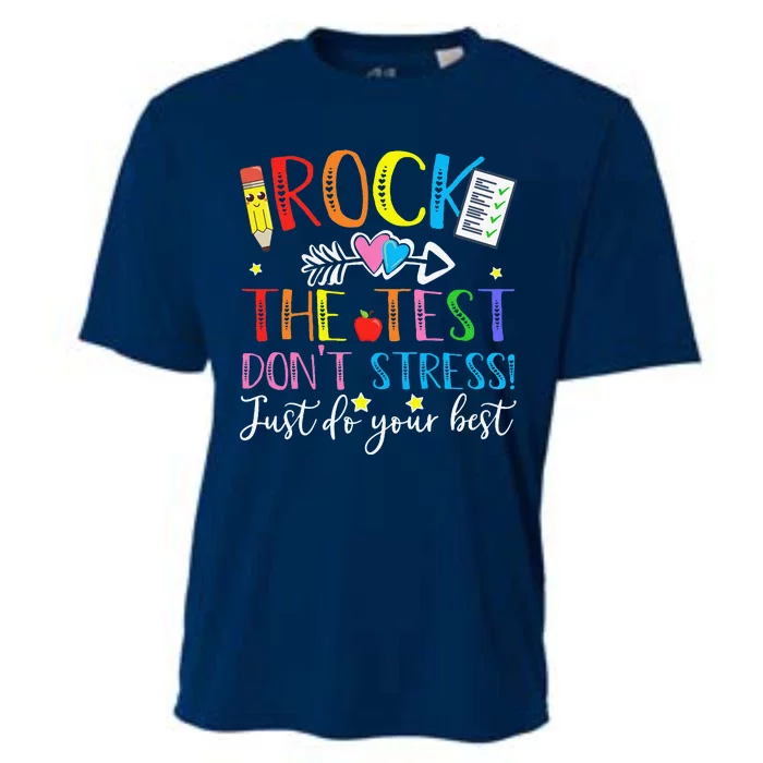 Test Day Rock The Test Teacher Testing Day Cooling Performance Crew T-Shirt