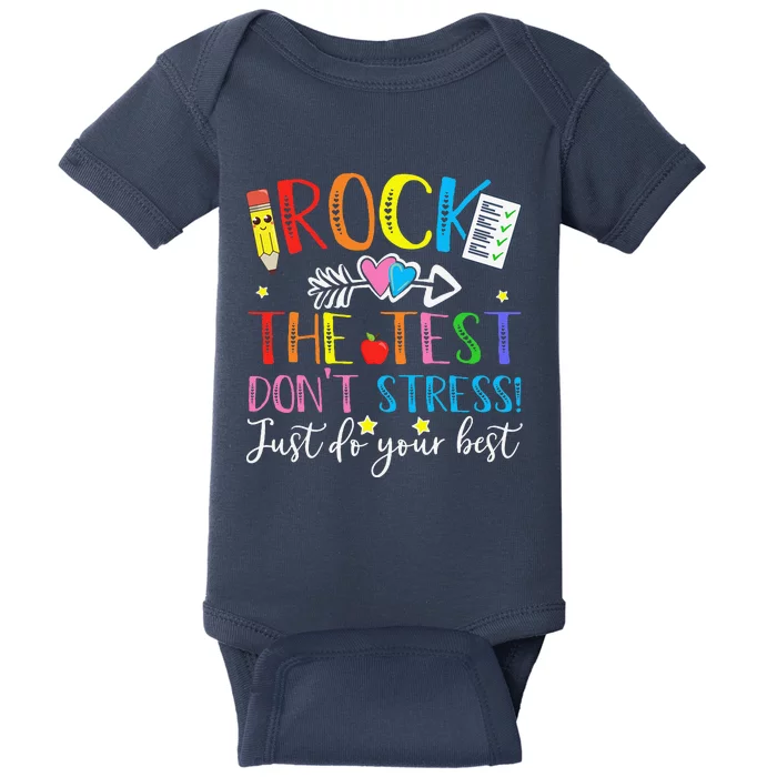 Test Day Rock The Test Teacher Testing Day Baby Bodysuit