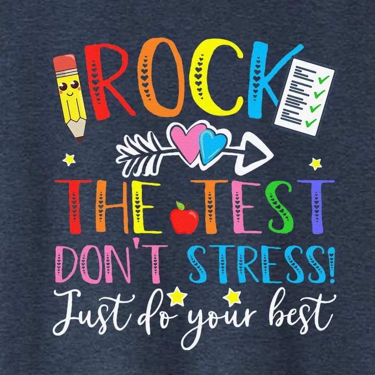 Test Day Rock The Test Teacher Testing Day Women's Crop Top Tee