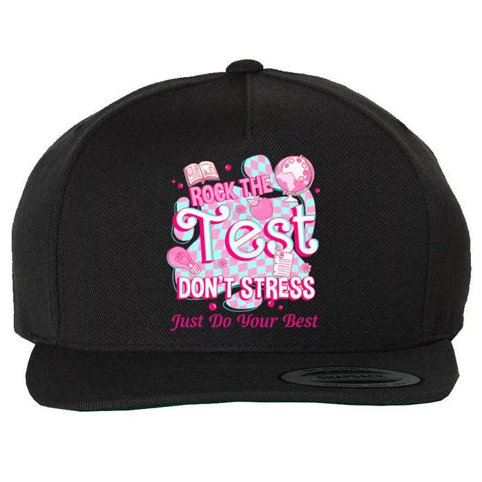 Testing Day Rock The Test Motivational For Teacher Student Wool Snapback Cap