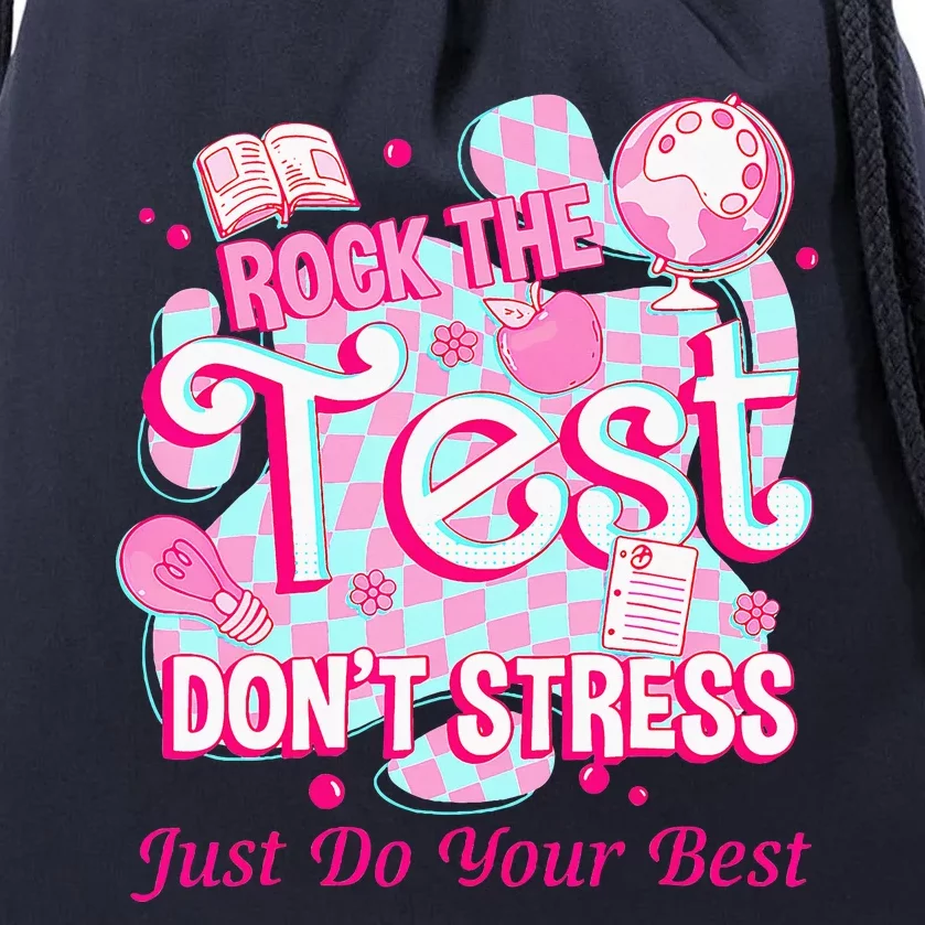 Testing Day Rock The Test Motivational For Teacher Student Drawstring Bag