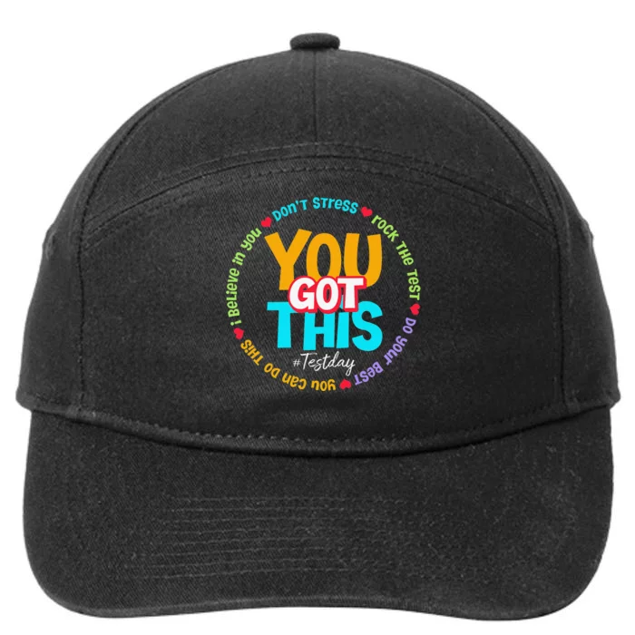 Test Day Rock The Test Teacher Testing Day You Got This 7-Panel Snapback Hat