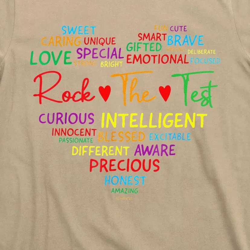 Test Day Rock The Test Teacher Testing Day Heart Teacher T-Shirt