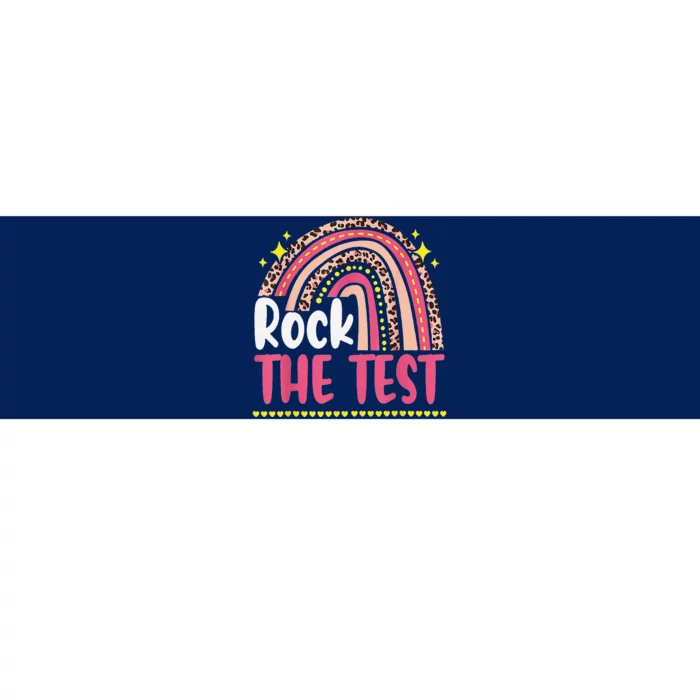 Test Day Rock The Test Teacher Testing Day Rainbow Leopard Bumper Sticker