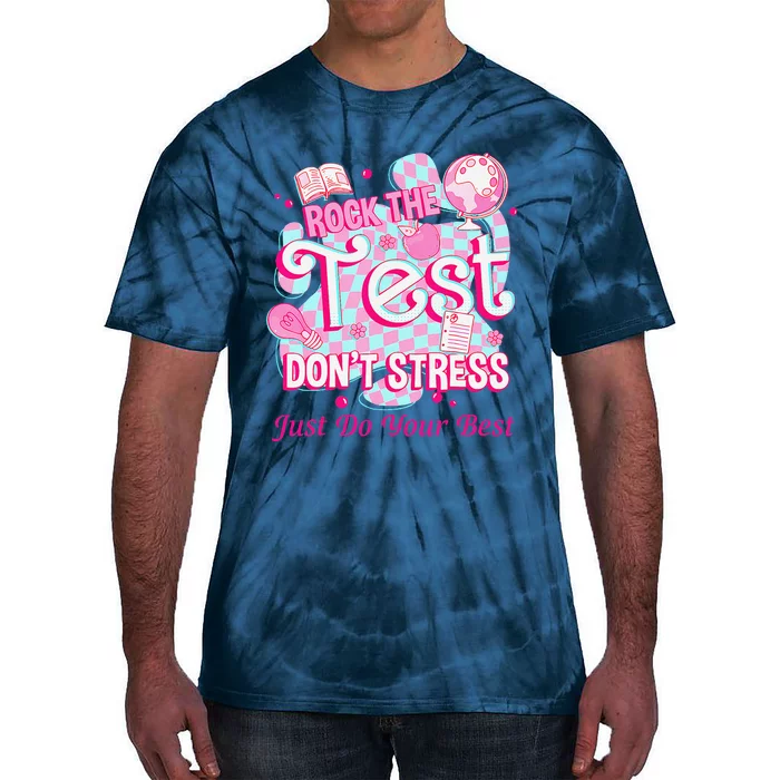 Testing Day Rock The Test Motivational For Teacher Student Tie-Dye T-Shirt