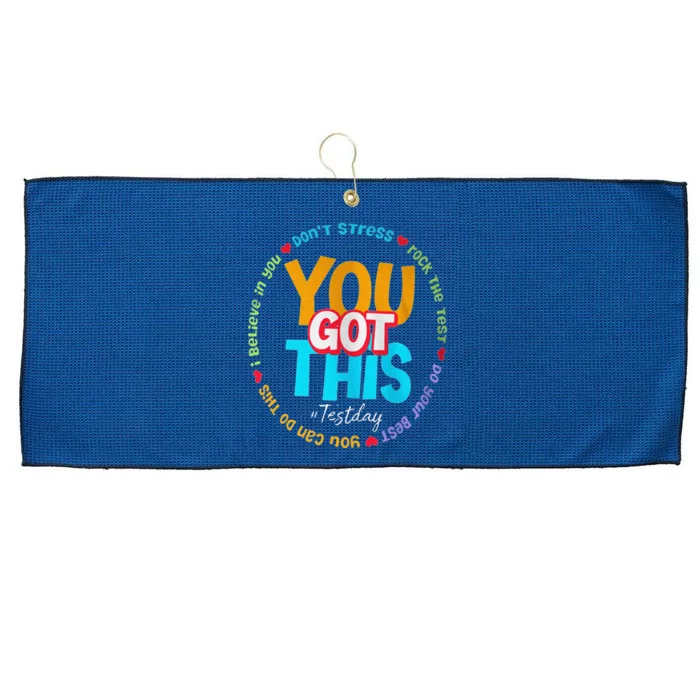 Test Day Rock The Test Teacher Te Day You Got This Large Microfiber Waffle Golf Towel