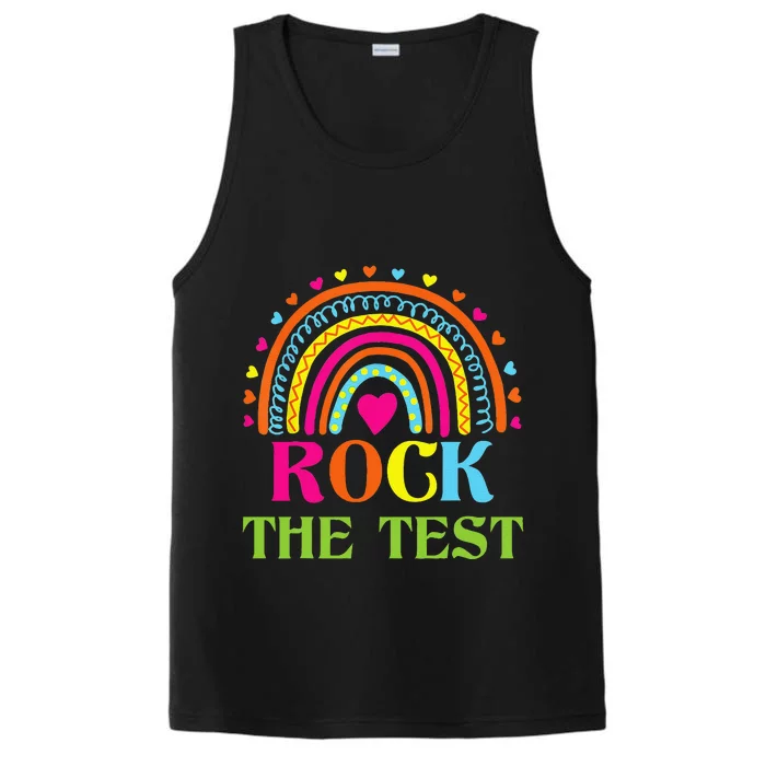 Test Day Rock The Test Teacher Testing Day Rainbow Teacher Performance Tank