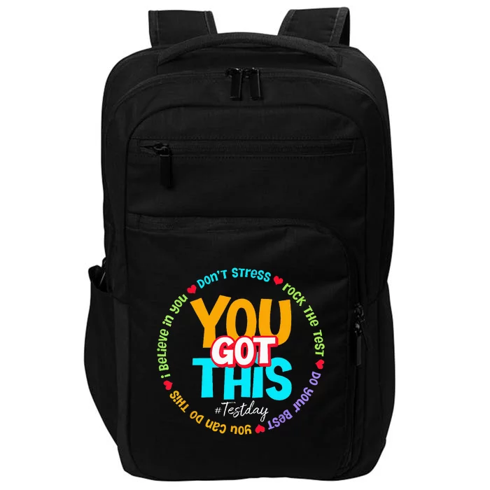 Test Day Rock The Test Teacher Testing Day You Got This Impact Tech Backpack