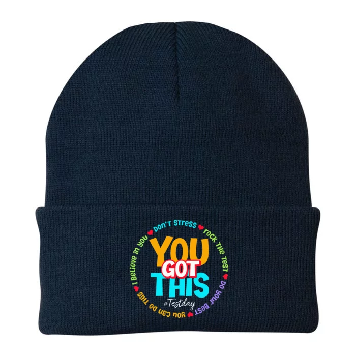 Test Day Rock The Test Teacher Testing Day You Got This Knit Cap Winter Beanie