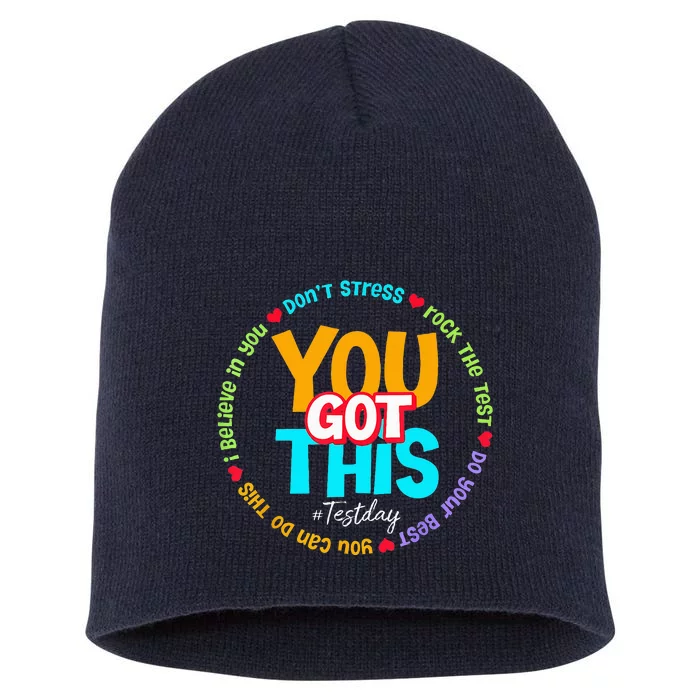 Test Day Rock The Test Teacher Testing Day You Got This Short Acrylic Beanie