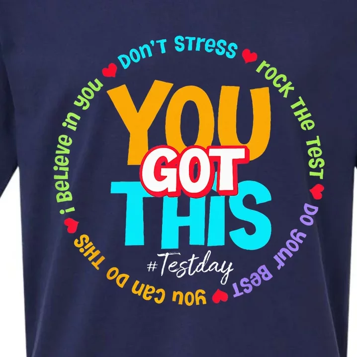 Test Day Rock The Test Teacher Testing Day You Got This Sueded Cloud Jersey T-Shirt