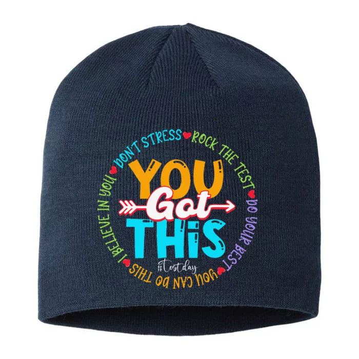 Test Day Rock The Test Teacher Testing Day You Got This 8 1/2in Sustainable Knit Beanie