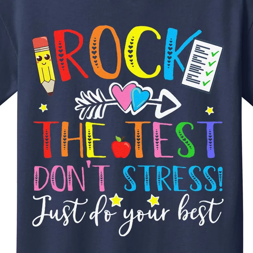 Test Day Rock The Test Teacher Testing Day Kids T-Shirt