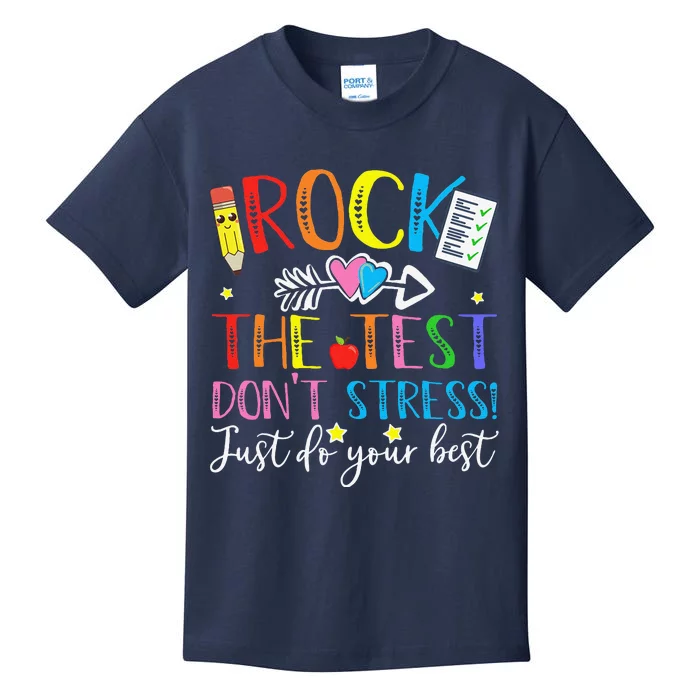 Test Day Rock The Test Teacher Testing Day Kids T-Shirt