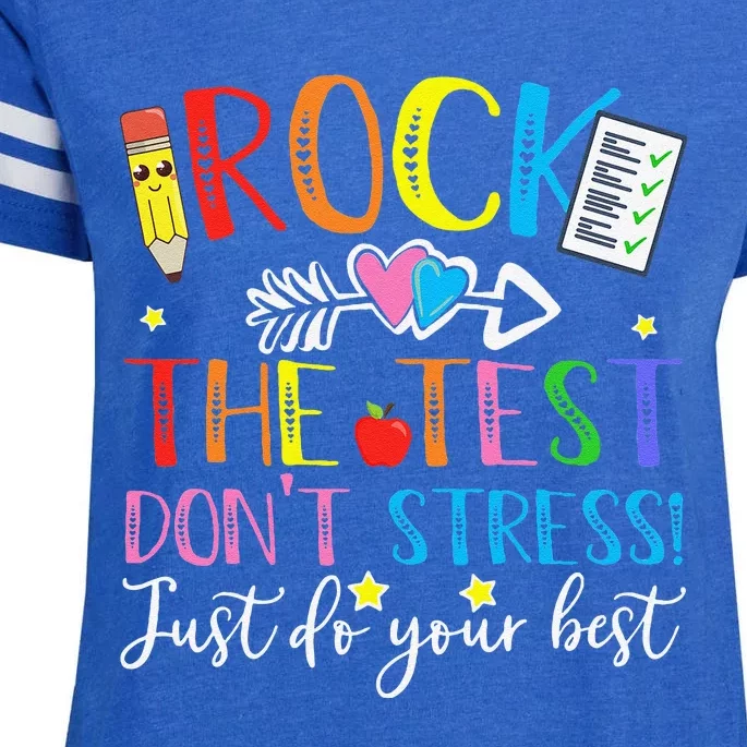 Test Day Rock The Test Teacher Testing Day Enza Ladies Jersey Football T-Shirt