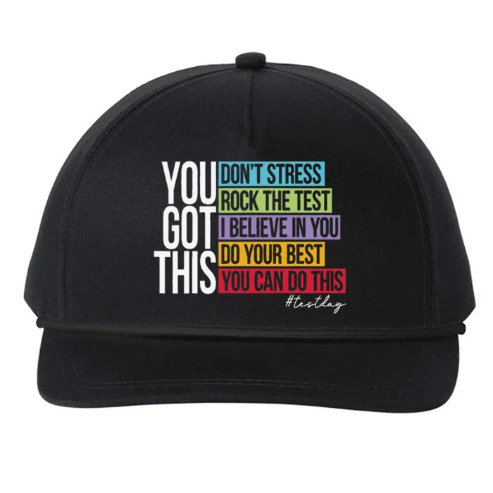 Test Day Rock The Test Teacher Testing Day You Got This Snapback Five-Panel Rope Hat