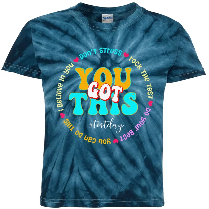 Test Day Rock The Test Teacher Testing Day You Got This Kids Tie-Dye T-Shirt