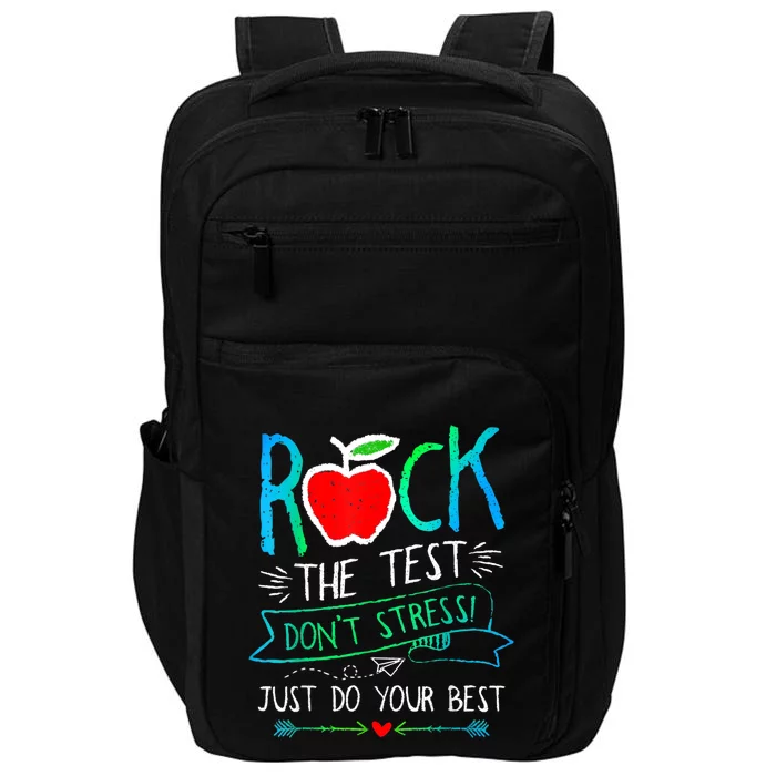 Test Day Rock The Test Teacher Testing Day Rainbow Teacher Impact Tech Backpack