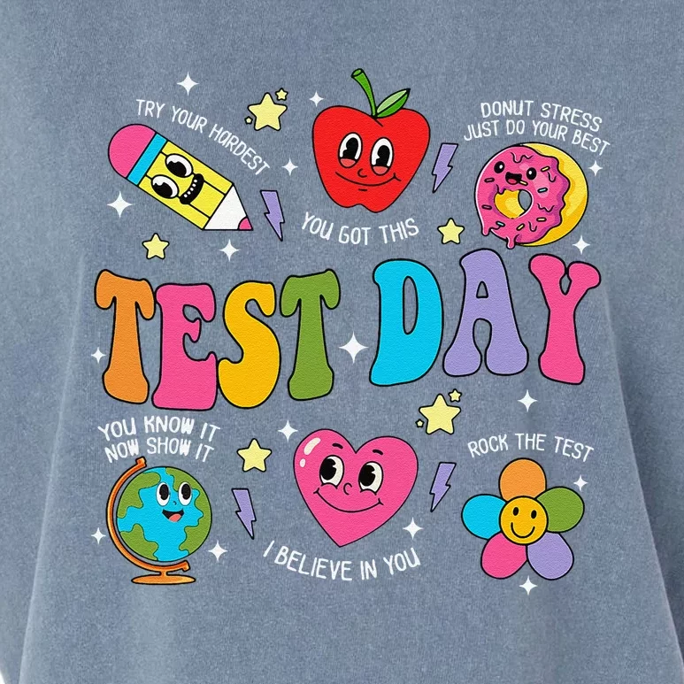 Test Day Rock The Test Testing Day Motivational Teacher Garment-Dyed Women's Muscle Tee