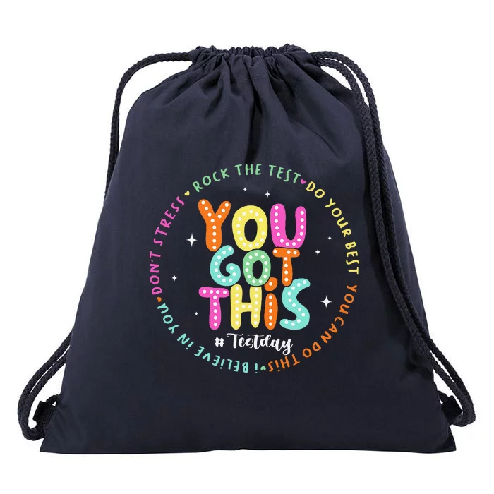 Test Day Rock The Test Teacher Testing Day You Got This Drawstring Bag