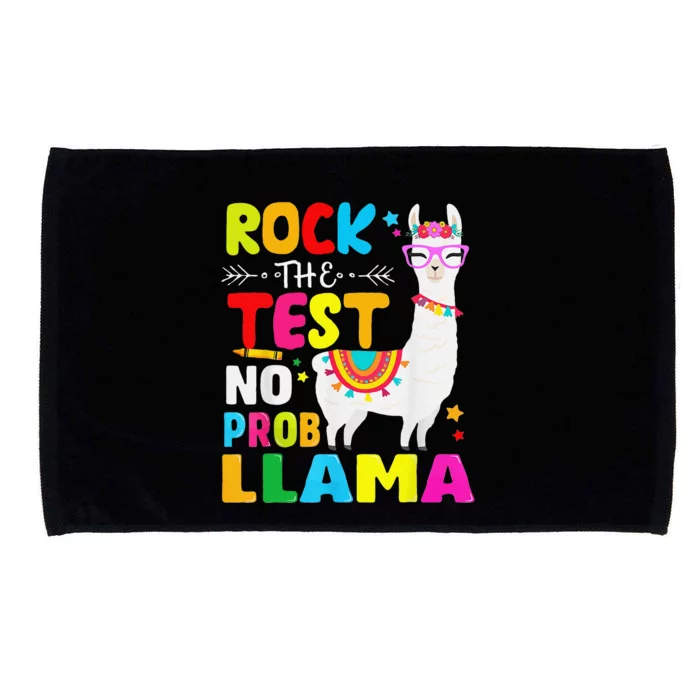 Testing Day Rock The Test Teaching No Prob Llama Teacher Microfiber Hand Towel