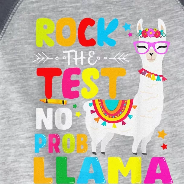 Testing Day Rock The Test Teaching No Prob Llama Teacher Toddler Fine Jersey T-Shirt