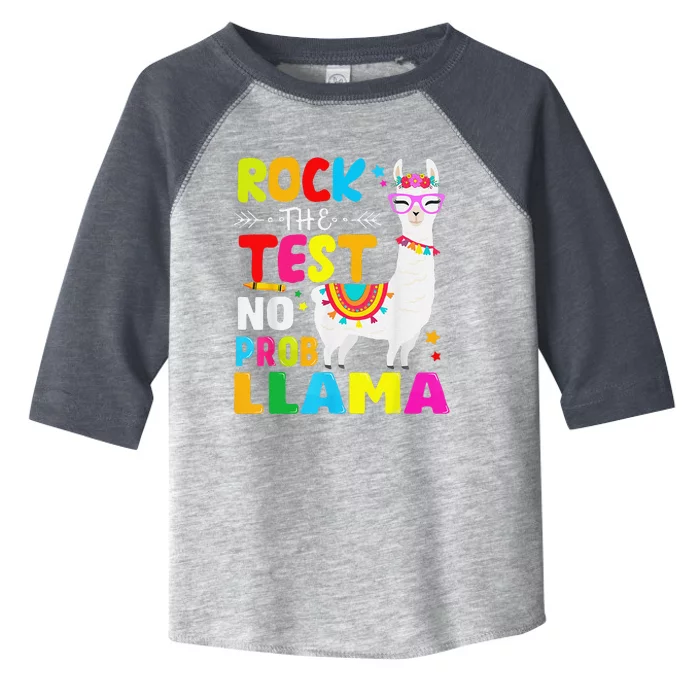 Testing Day Rock The Test Teaching No Prob Llama Teacher Toddler Fine Jersey T-Shirt