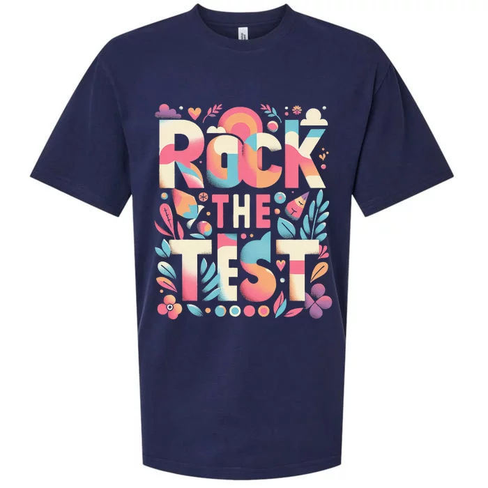 Testing Day Rock The Test Motivational Teacher Student Sueded Cloud Jersey T-Shirt