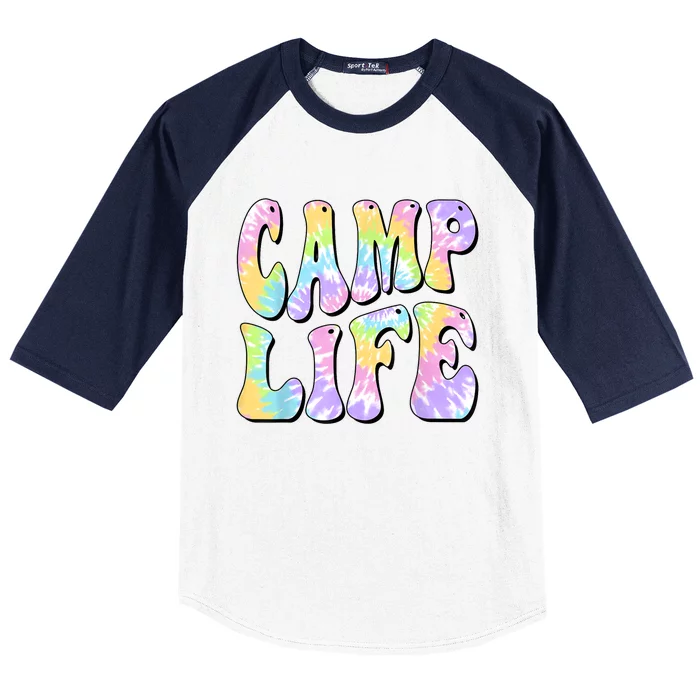 Tie Die Retro Camping Summer For Girl Summer Camp Life Gift Baseball Sleeve Shirt