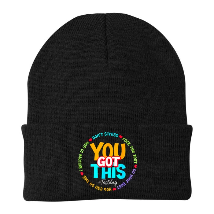 Test Day Rock The Test Teacher Te Day You Got This Knit Cap Winter Beanie