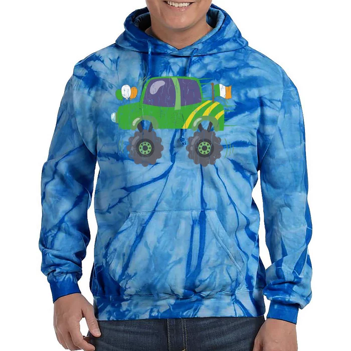 Truck Driver Racer Funny Saint Patricks Day Graphic Gift Tie Dye Hoodie