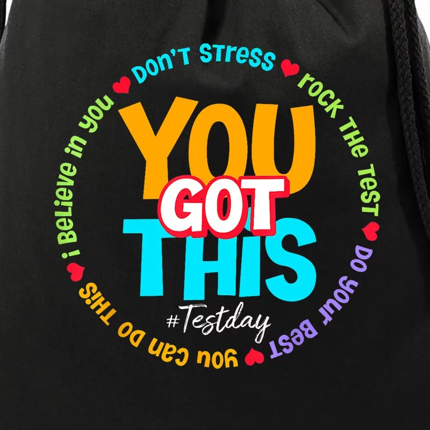 Test Day Rock The Test Teacher Testing Day You Got This Drawstring Bag