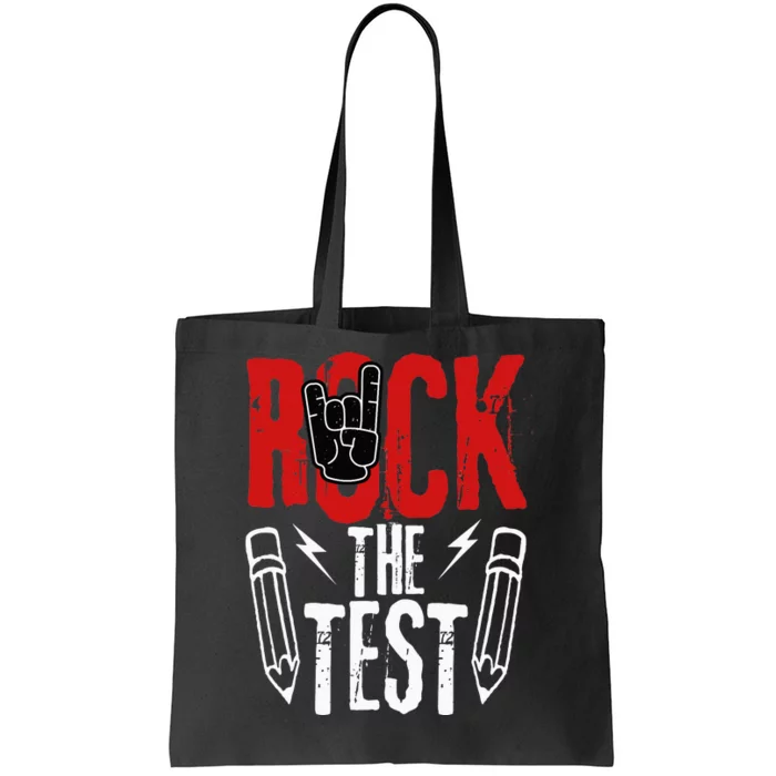 Test Day Rock The Metal Teacher Student Testing Exam Tote Bag